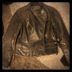 ALL SAINTS Carlotta Italian Leather Jacket 14 UK